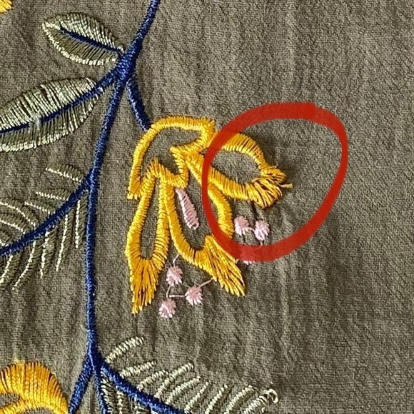 Miami Bohemian Sleeveless Embroidered Dress size Large Green Halter Key hole - Picture 16 of 16